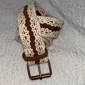 Unbranded Faux Suede Lace & Button Detail Belt